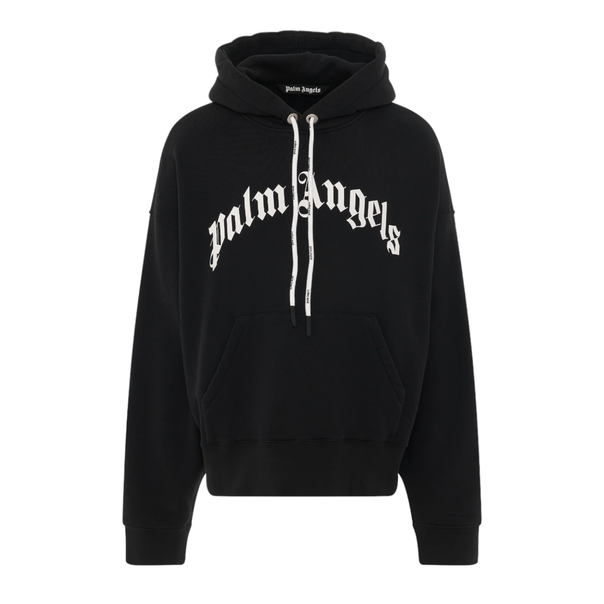 Palm Angels Curved Logo Hoodie 'Black White' – The Gallery Boutique