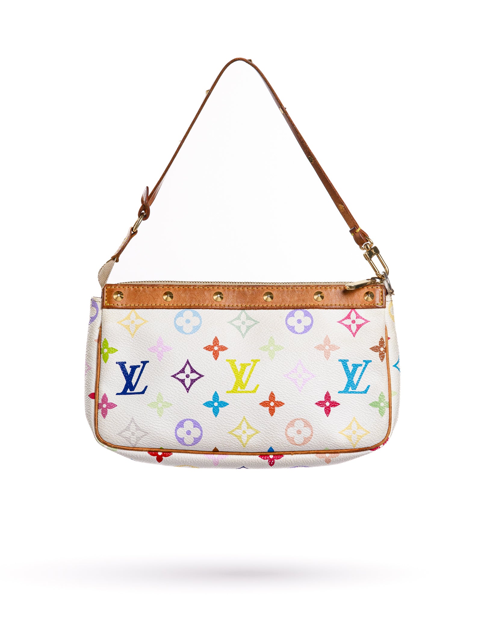 Louis Vuitton white Takashi Murakami multicolour monogram pochette shoulder  bag