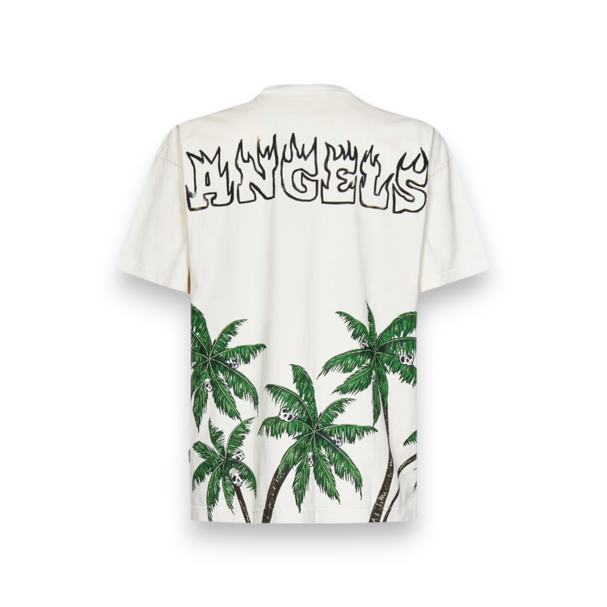 Upside Down Palm-print T-shirt in white/green - Palm Angels® Official