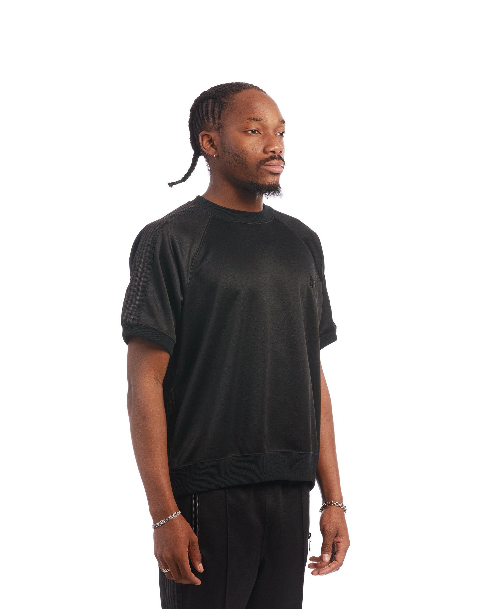 Needles Poly Smooth Track Crewneck Shirt 'Black/Black'