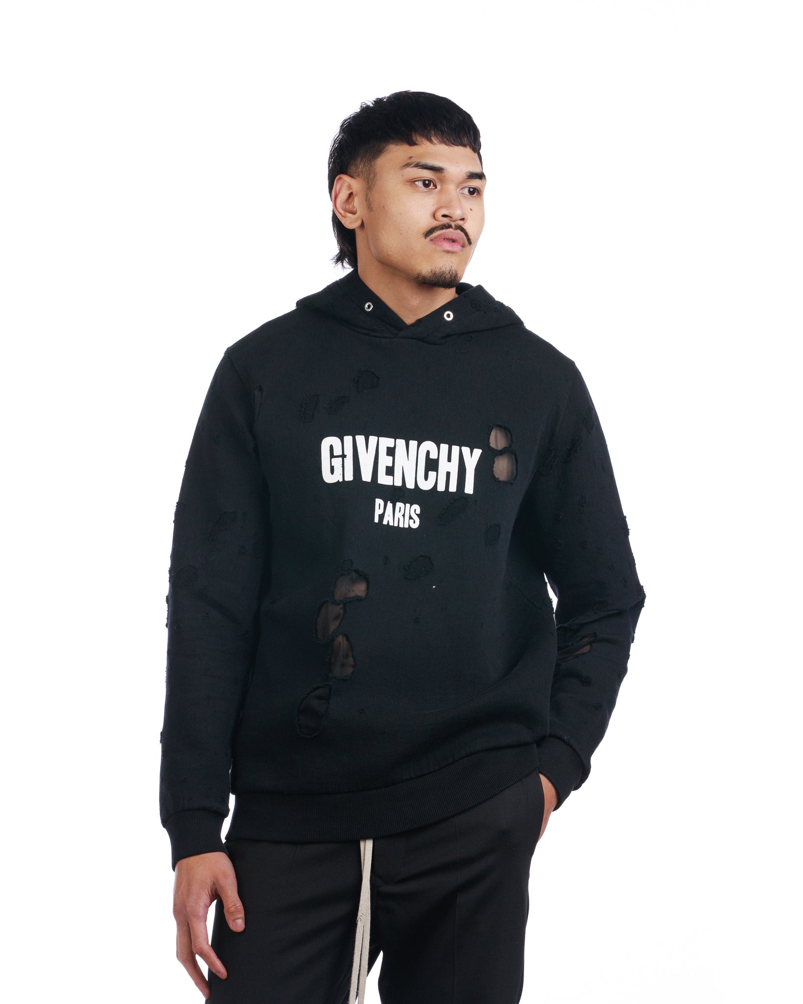 Givenchy distressed hoodie sales red