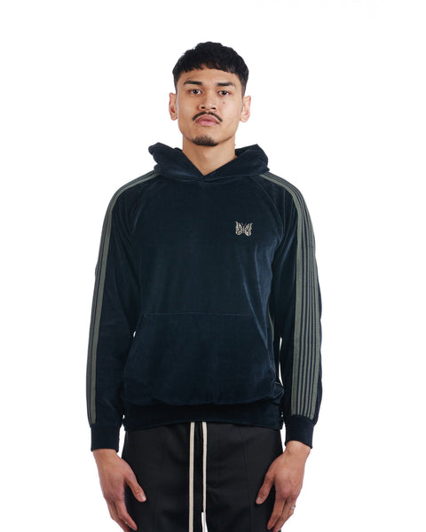 Needles Track Hoodie Velour 'Navy/Green'