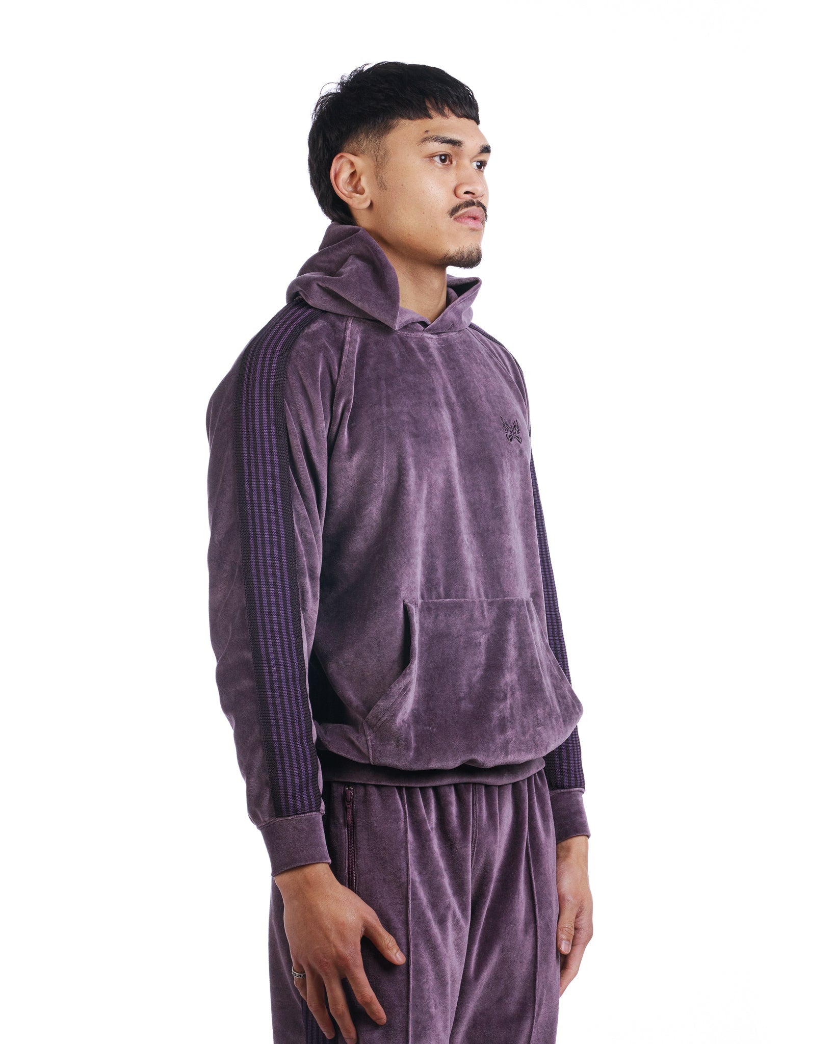 Needles Track Hoodie Velour 'Purple/Purple'