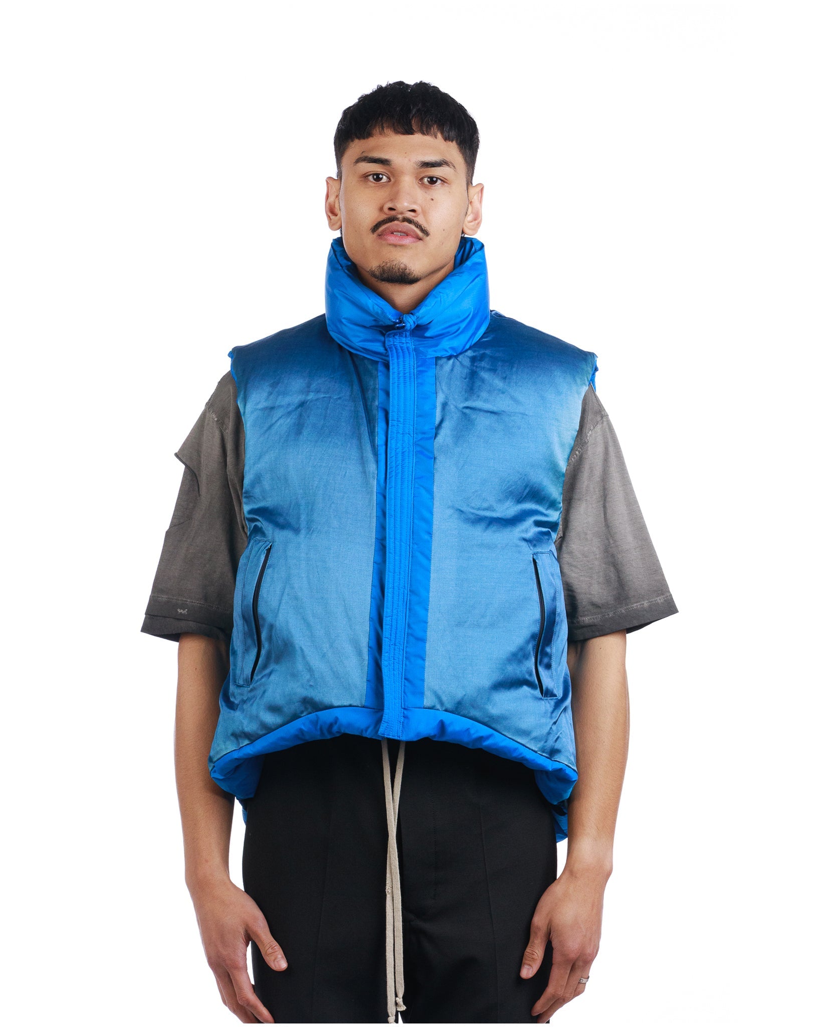 Kapital Ripstop Nylon Down Burger-Keel Vest 'Blue'