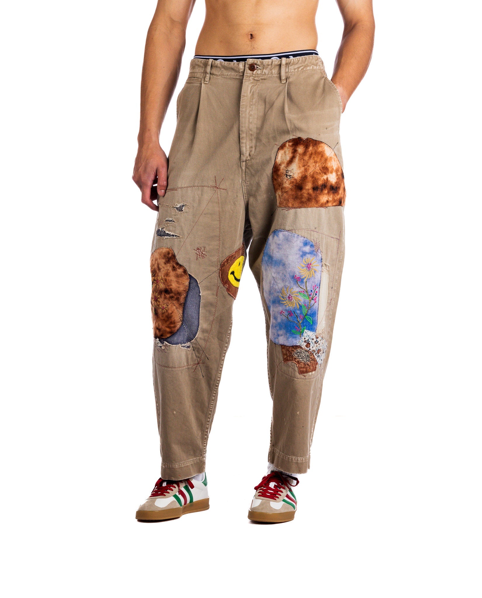 Kapital Katsuragi High Waist Neem Pants 'Beige': Modern