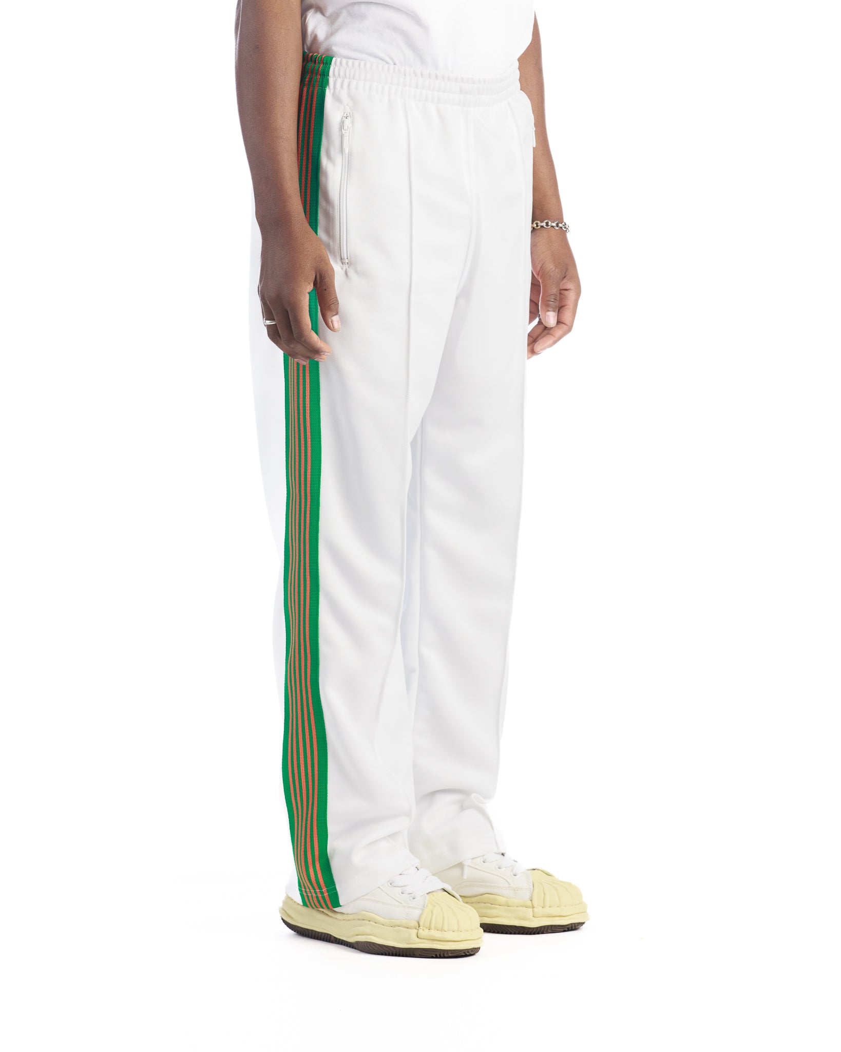 Needles Track Pant Poly Smooth 'White/Green/Orange' Exclusive